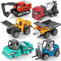 HKM-239187 1/64 Scale Diecast Engineering Vehicles Set - Excavators & Dozers for Construction Play