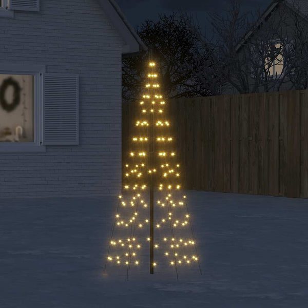 HKM-239187 LED Christmas Tree Decoration for Flagpole - 200 Warm White Lights, 180 cm Height, 8 Lighting Effects