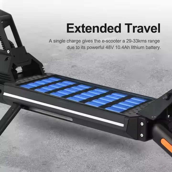 HKM-239251 48V Foldable Off-Road Electric Scooter with Bluetooth Control, 35KM/H Speed, 35-40KM Range, Waterproof Design