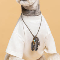HKM-2393661 Cute Reflective Bear Summer Dog T-Shirt - Casual Cotton Outfit in Black and White, Sizes S to XXL