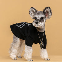 HKM-2393661 Cute Reflective Bear Summer Dog T-Shirt - Casual Cotton Outfit in Black and White, Sizes S to XXL
