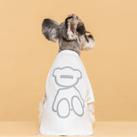 HKM-2393661 Cute Reflective Bear Summer Dog T-Shirt - Casual Cotton Outfit in Black and White, Sizes S to XXL