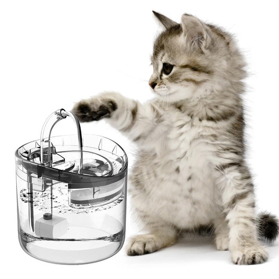 HKM-239379 Automatic Pet Water Dispenser with Circulation System for Cats and Dogs - 1.8L Capacity, Transparent Design