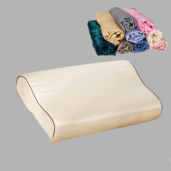 HKM-239443 Beauty Anti-Silk Thai Latex Pillow Cover - Imitation Silk, Various Floral Colors, Multiple Sizes Available