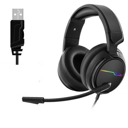 HKM-239443 Siberian V20 Gaming Headset with USB and 3.5mm Connectors, 50mm Speakers, 7-Color Lighting and Inline Controls