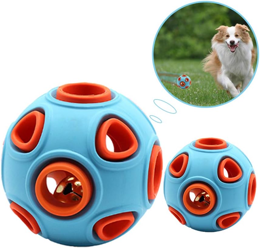 HKM-2394557 Interactive Dog Ball Toy with Ring Bell and Squeak for Pet Exercise and IQ Development