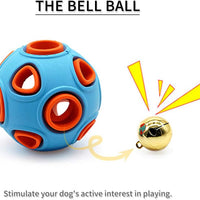 HKM-2394557 Interactive Dog Ball Toy with Ring Bell and Squeak for Pet Exercise and IQ Development