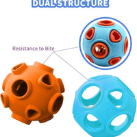 HKM-2394557 Interactive Dog Ball Toy with Ring Bell and Squeak for Pet Exercise and IQ Development