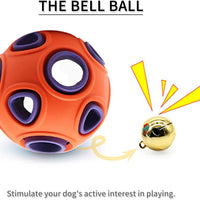 HKM-2394557 Interactive Dog Ball Toy with Ring Bell and Squeak for Pet Exercise and IQ Development