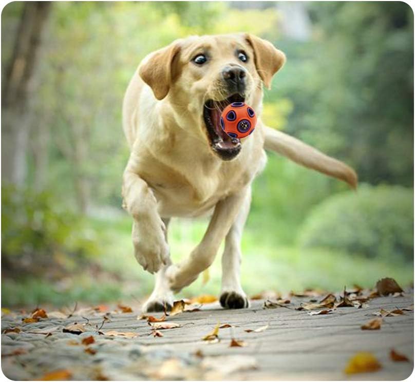 HKM-2394557 Interactive Dog Ball Toy with Ring Bell and Squeak for Pet Exercise and IQ Development