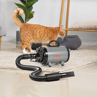 HKM-2394941 2800W Pet Grooming Dryer with Adjustable Speed, Temperature Control, Nozzles, and Extendable Hose