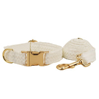 HKM-2395069 Elegant White Lace Pet Vest Set with Collar and Leash