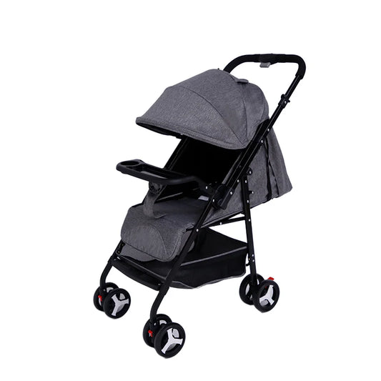 HKM-239571 4-Wheel Suspension Baby Stroller with Food Tray for Comfortable Outings