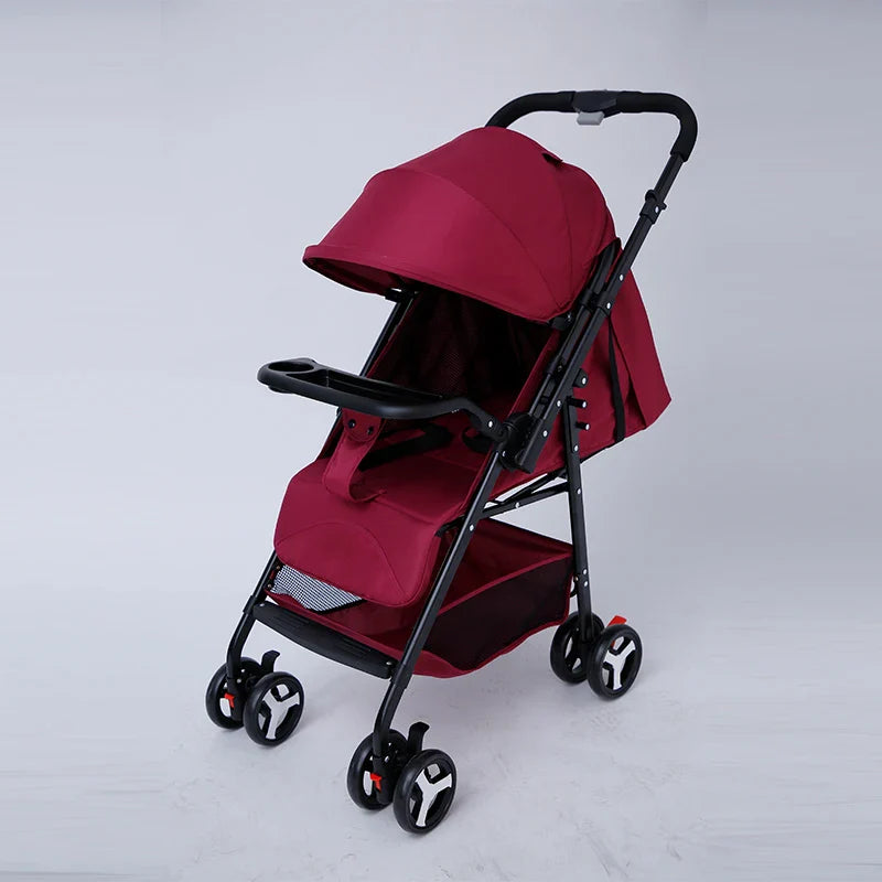 HKM-239571 4-Wheel Suspension Baby Stroller with Food Tray for Comfortable Outings