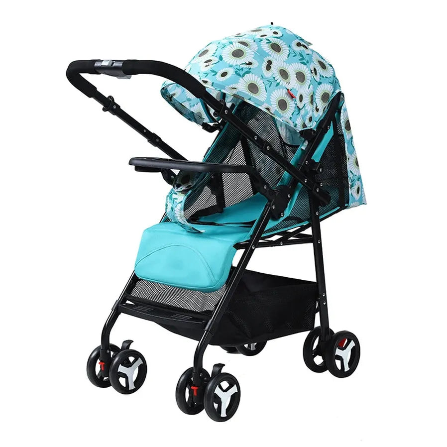 HKM-239571 4-Wheel Suspension Baby Stroller with Food Tray for Comfortable Outings