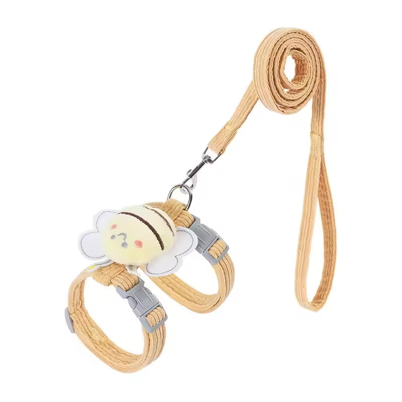 HKM-2396861 Adjustable Pet Harness Vest with Wing Decoration for Cats and Small Dogs, Comfortable and Durable Polyester Design