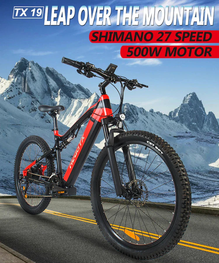 HKM-239699 High-Speed 27-Speed 48V Electric Mountain Bike with 500W Motor and Hydraulic Disc Brakes