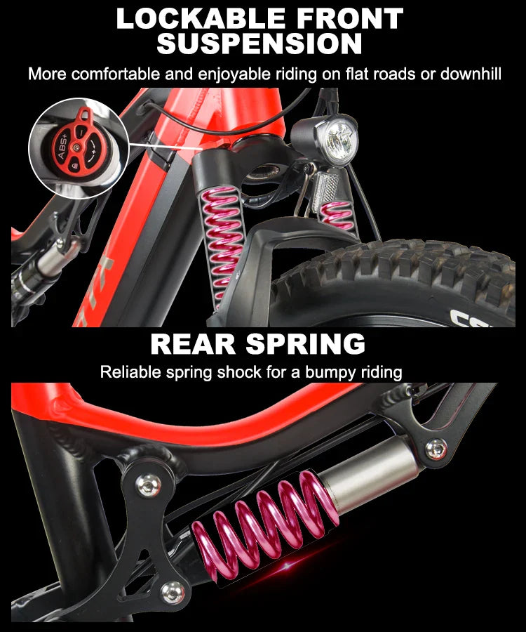 HKM-239699 High-Speed 27-Speed 48V Electric Mountain Bike with 500W Motor and Hydraulic Disc Brakes