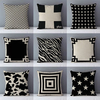 HKM-239763 Geometric Abstract Linen Throw Pillow Cover for Modern Home Decor