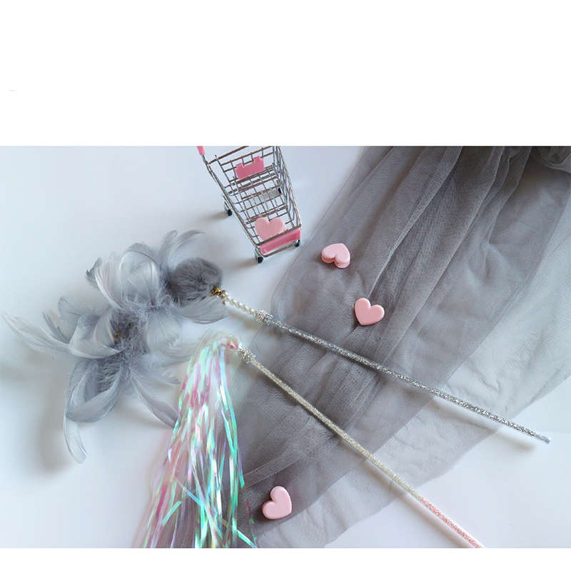 HKM-2397885 Colorful Feather Cat Stick with Hanging Balls for Interactive Play