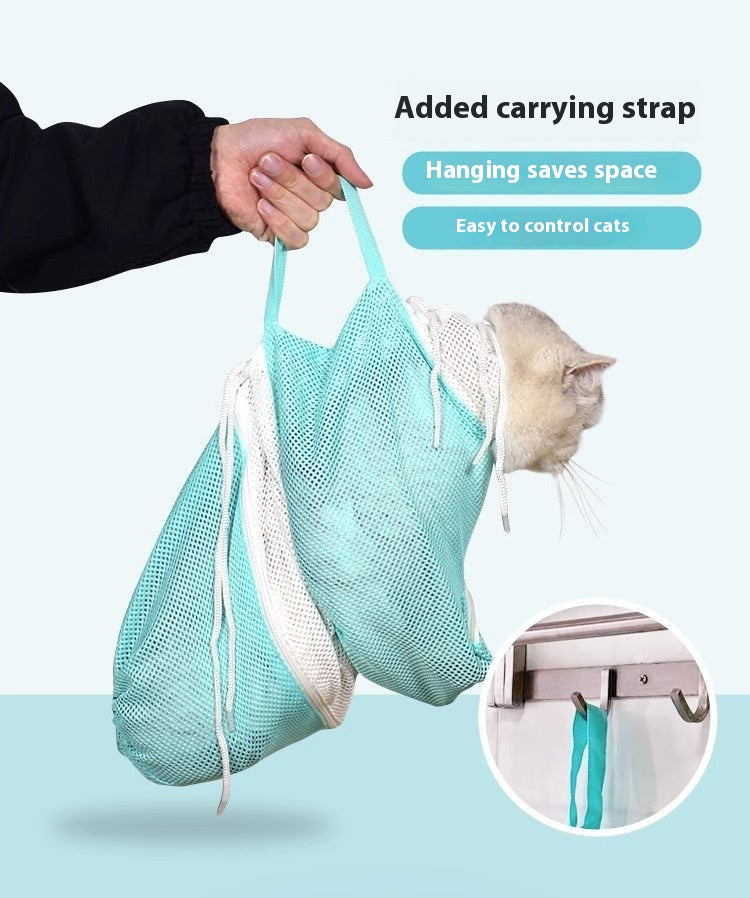 HKM-2398653 Cat Grooming Bag - Upgraded 5th Generation Detachable, Scratch-Resistant Design for Easy Bathing and Grooming