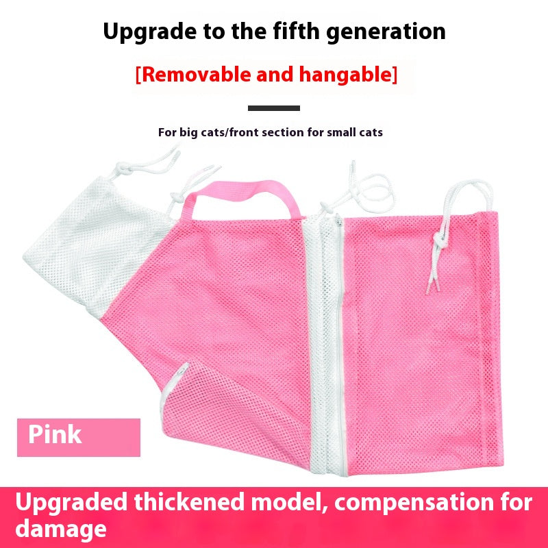 HKM-2398653 Cat Grooming Bag - Upgraded 5th Generation Detachable, Scratch-Resistant Design for Easy Bathing and Grooming
