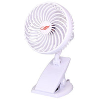 HKM-239891 Rechargeable Mini Portable Fan with 4 Blades, Silent Operation, 3 Speeds, USB Output for Strollers and Desks