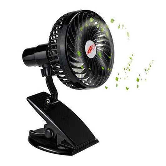 HKM-239891 Rechargeable Mini Portable Fan with 4 Blades, Silent Operation, 3 Speeds, USB Output for Strollers and Desks