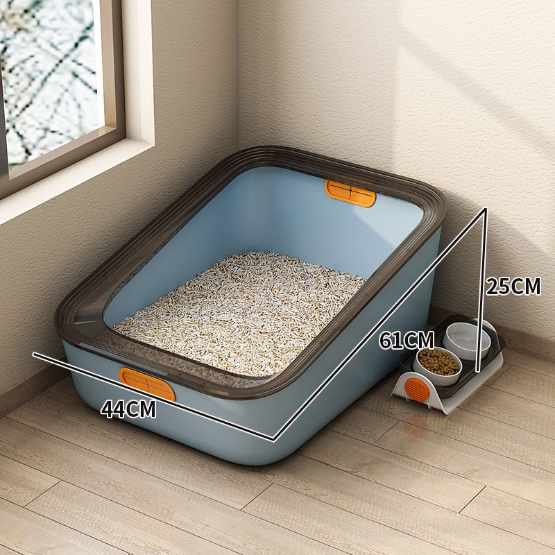 HKM-2399037 Ceramic Cat Bowl with Spill-Proof Design and Dual Bowls, Available in Various Colors