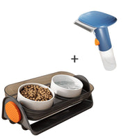 HKM-2399037 Ceramic Cat Bowl with Spill-Proof Design and Dual Bowls, Available in Various Colors