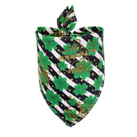 HKM-2400445 St. Patrick's Day Pet Scarf with Four-Leaf Clover Design - Small Size Pet Accessory