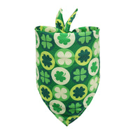 HKM-2400445 St. Patrick's Day Pet Scarf with Four-Leaf Clover Design - Small Size Pet Accessory