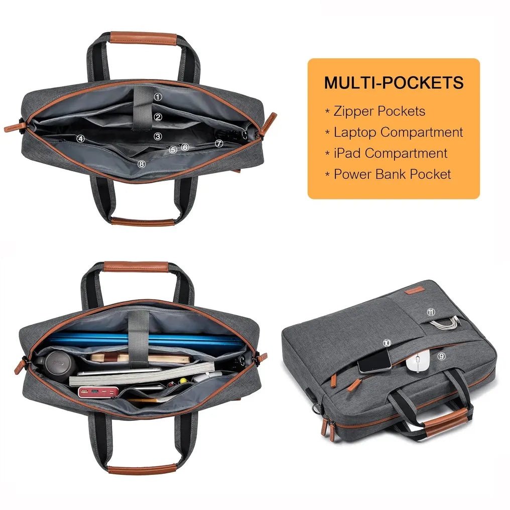 HKM-240083 Versatile Waterproof Briefcase for 14 to 17 Inch Laptops and Tablets, Ideal for Work and Travel