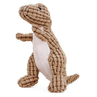 HKM-2402493 Plush Dog Sound Toy - Green, Brown, and Orange Dinosaurs for Boredom Relief