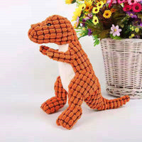 HKM-2402493 Plush Dog Sound Toy - Green, Brown, and Orange Dinosaurs for Boredom Relief