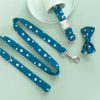 HKM-2402621 Pet Dog Collar Leash and Bow Set - Polyester Materials, Multiple Sizes Available