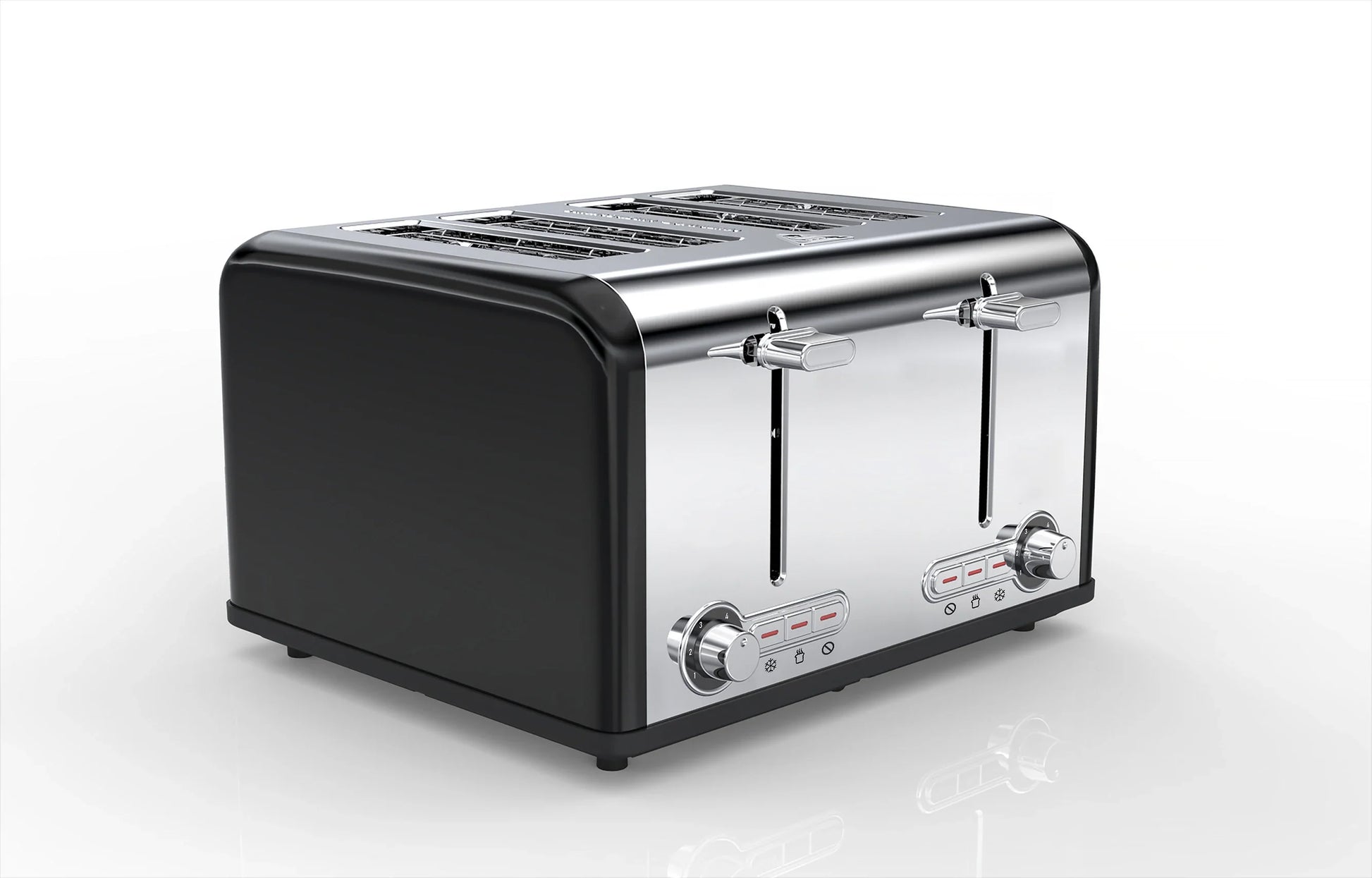 HKM-240275 4-Slice Retro Stainless Steel Toaster with LED Display for Perfectly Toasted Sandwiches