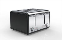 HKM-240275 4-Slice Retro Stainless Steel Toaster with LED Display for Perfectly Toasted Sandwiches