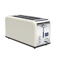 HKM-240275 4-Slice Retro Stainless Steel Toaster with LED Display for Perfectly Toasted Sandwiches