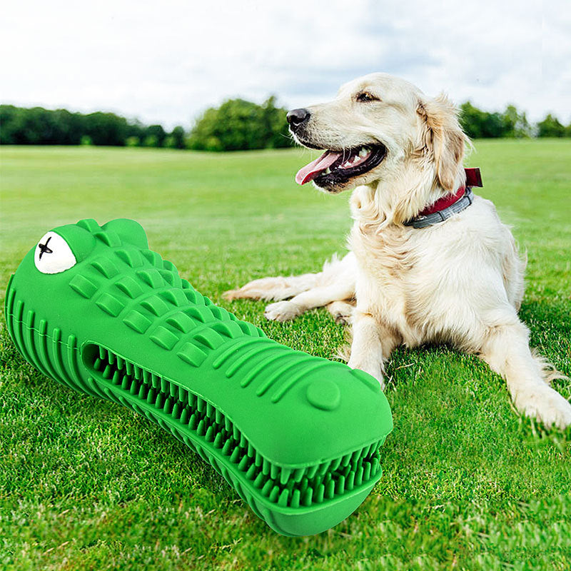 HKM-2403645 Durable Dog Toy for Teeth Cleaning and Play - Crocodile Molar Rod, Food Grade Rubber