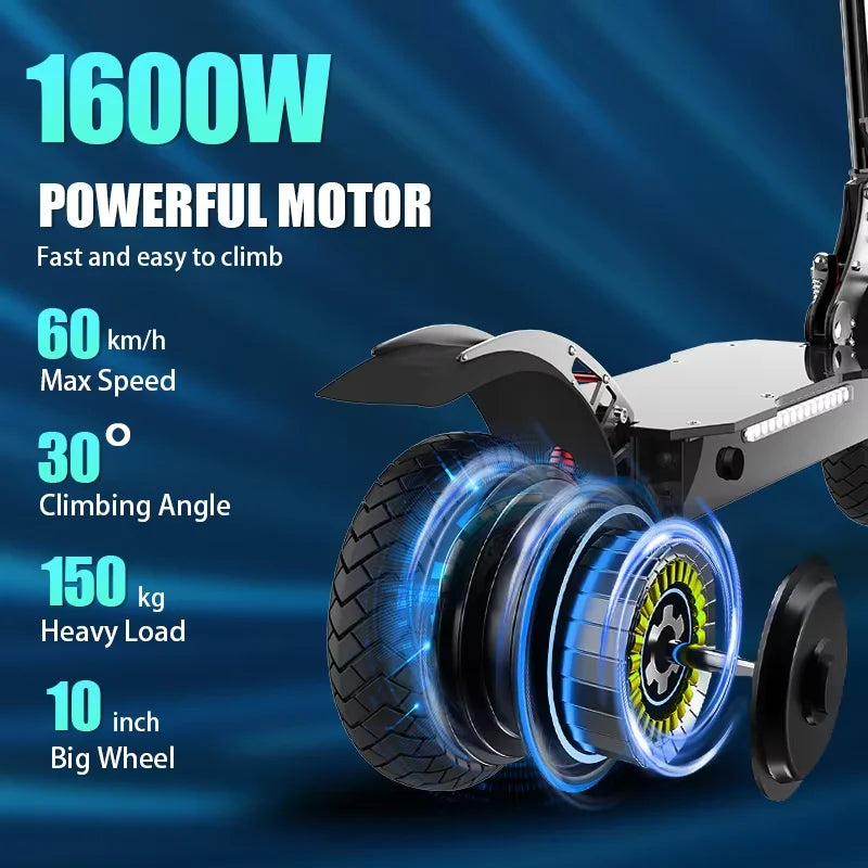 HKM-240403 Electric Scooter X750 for Adults - 80KM Range, 65KM/H Speed, 1600W Motor, Foldable Design