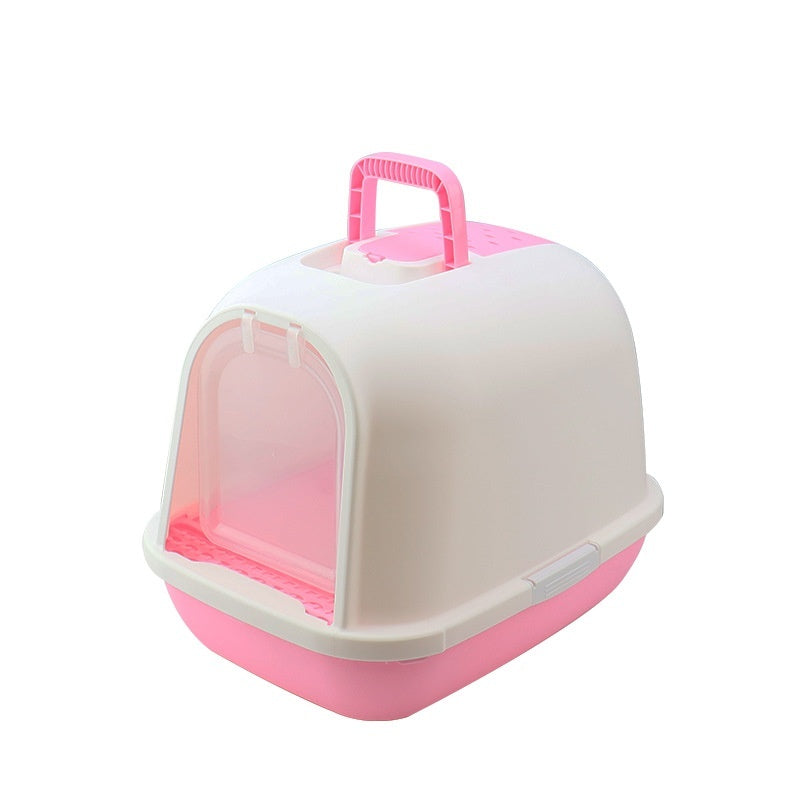 HKM-2404285 Enclosed Cat Litter Box with Drawer, Splash-proof & Deodorizing Design, Available in Multiple Colors