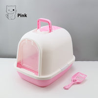 HKM-2404285 Enclosed Cat Litter Box with Drawer, Splash-proof & Deodorizing Design, Available in Multiple Colors