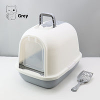 HKM-2404285 Enclosed Cat Litter Box with Drawer, Splash-proof & Deodorizing Design, Available in Multiple Colors