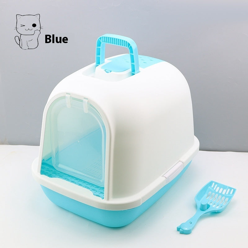 HKM-2404285 Enclosed Cat Litter Box with Drawer, Splash-proof & Deodorizing Design, Available in Multiple Colors