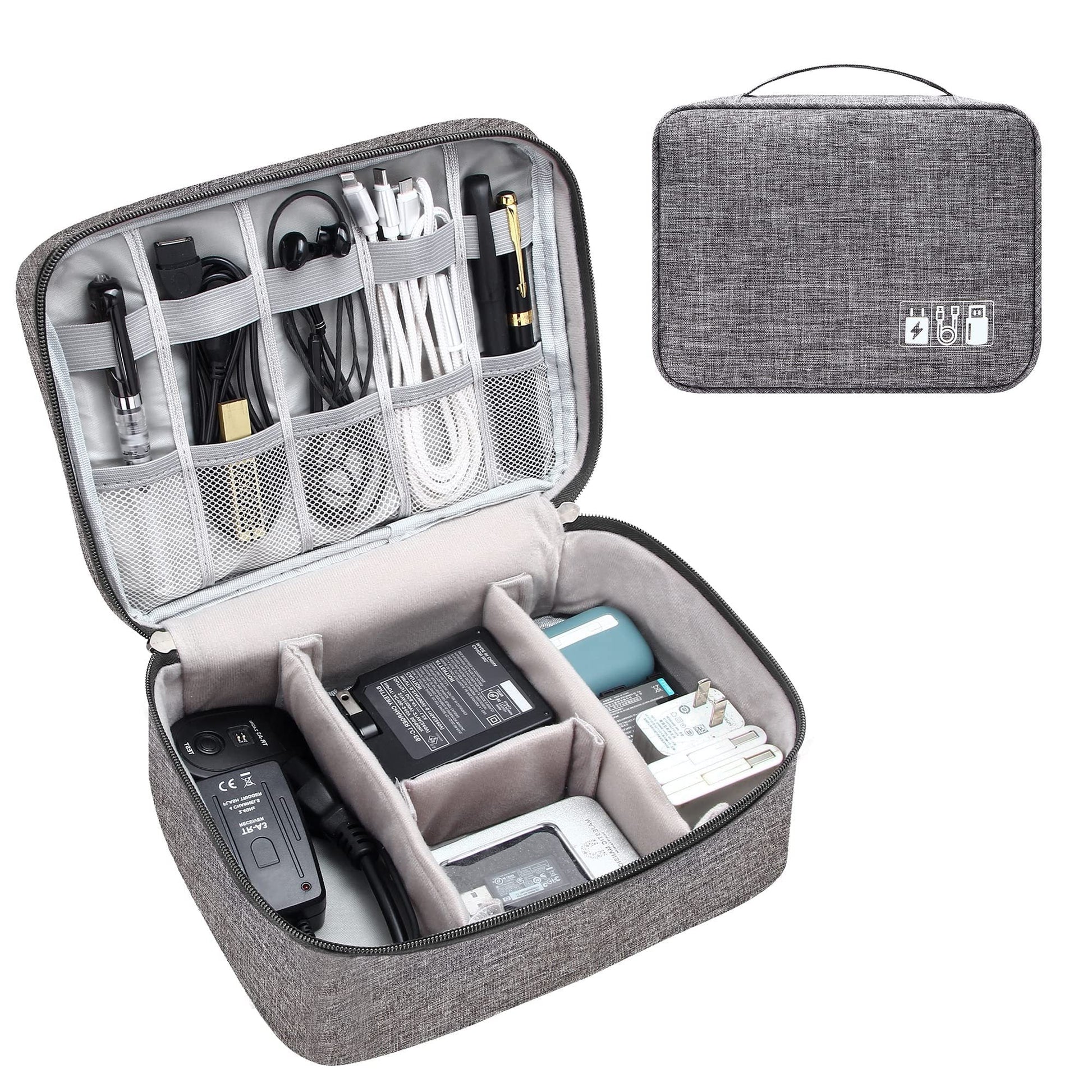 HKM-240595 Portable Waterproof Electronics Organizer Bag with Adjustable Compartments and Premium Storage Features