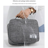 HKM-240595 Portable Waterproof Electronics Organizer Bag with Adjustable Compartments and Premium Storage Features