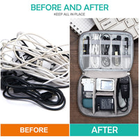 HKM-240595 Portable Waterproof Electronics Organizer Bag with Adjustable Compartments and Premium Storage Features