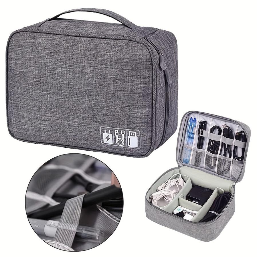 HKM-240595 Portable Waterproof Electronics Organizer Bag with Adjustable Compartments and Premium Storage Features