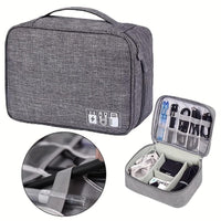 HKM-240595 Portable Waterproof Electronics Organizer Bag with Adjustable Compartments and Premium Storage Features